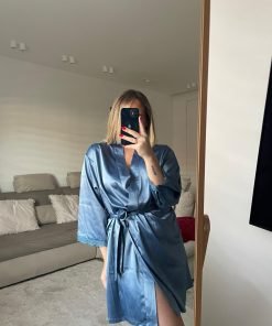 vestaglia raso "blu"