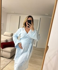 Vestaglia premaman "MAMINA" azzurro