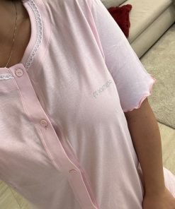 Camicia da notte premaman "Mamina" rosa - immagine 4