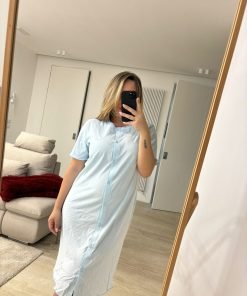 Camicia da notte premaman "Mamina" azzurro - immagine 4
