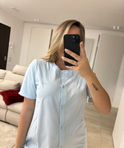 Alternative view of Camicia da notte premaman "Mamina" azzurro