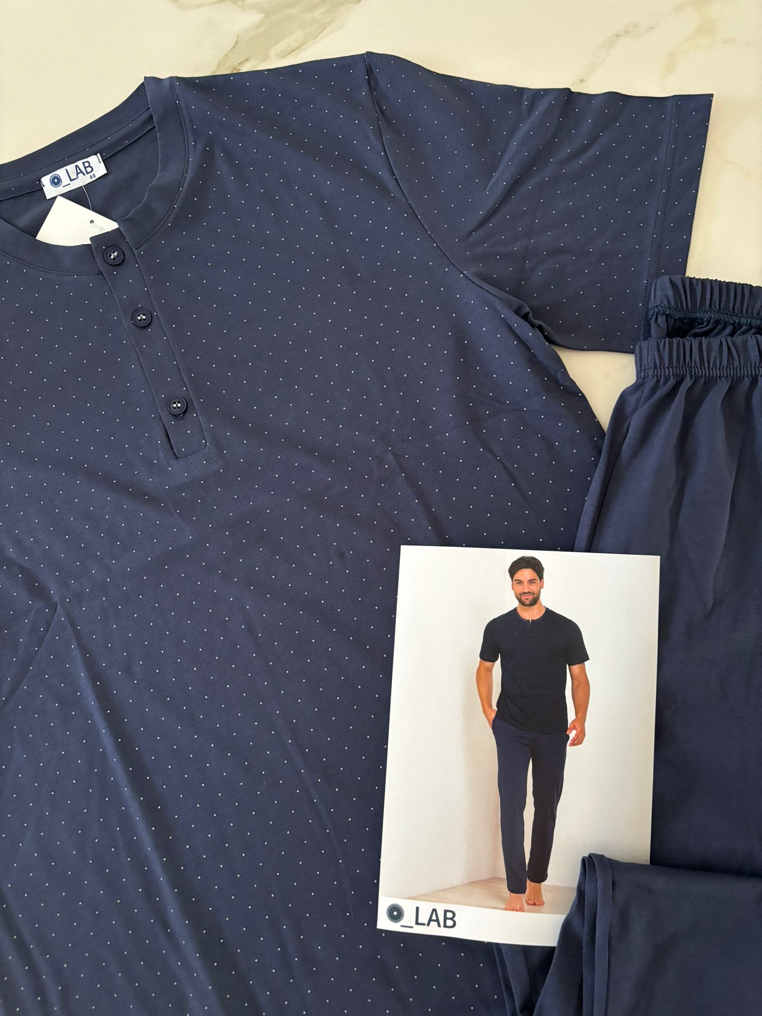 Pigiama uomo "LAB" Blu - immagine 2
