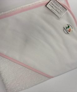 Accappatoio Neonato personalizzato bordino rosa