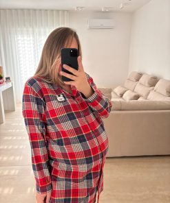 Camicia Da Notte "quadroni rosso"