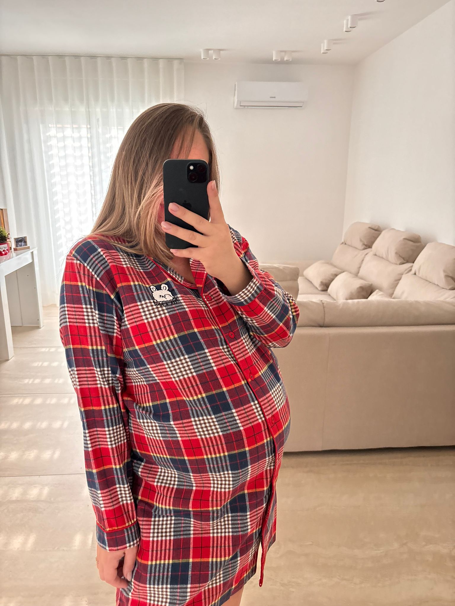 Camicia Da Notte "quadroni rosso"