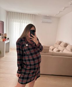 Camicia Da Notte "quadroni nero"