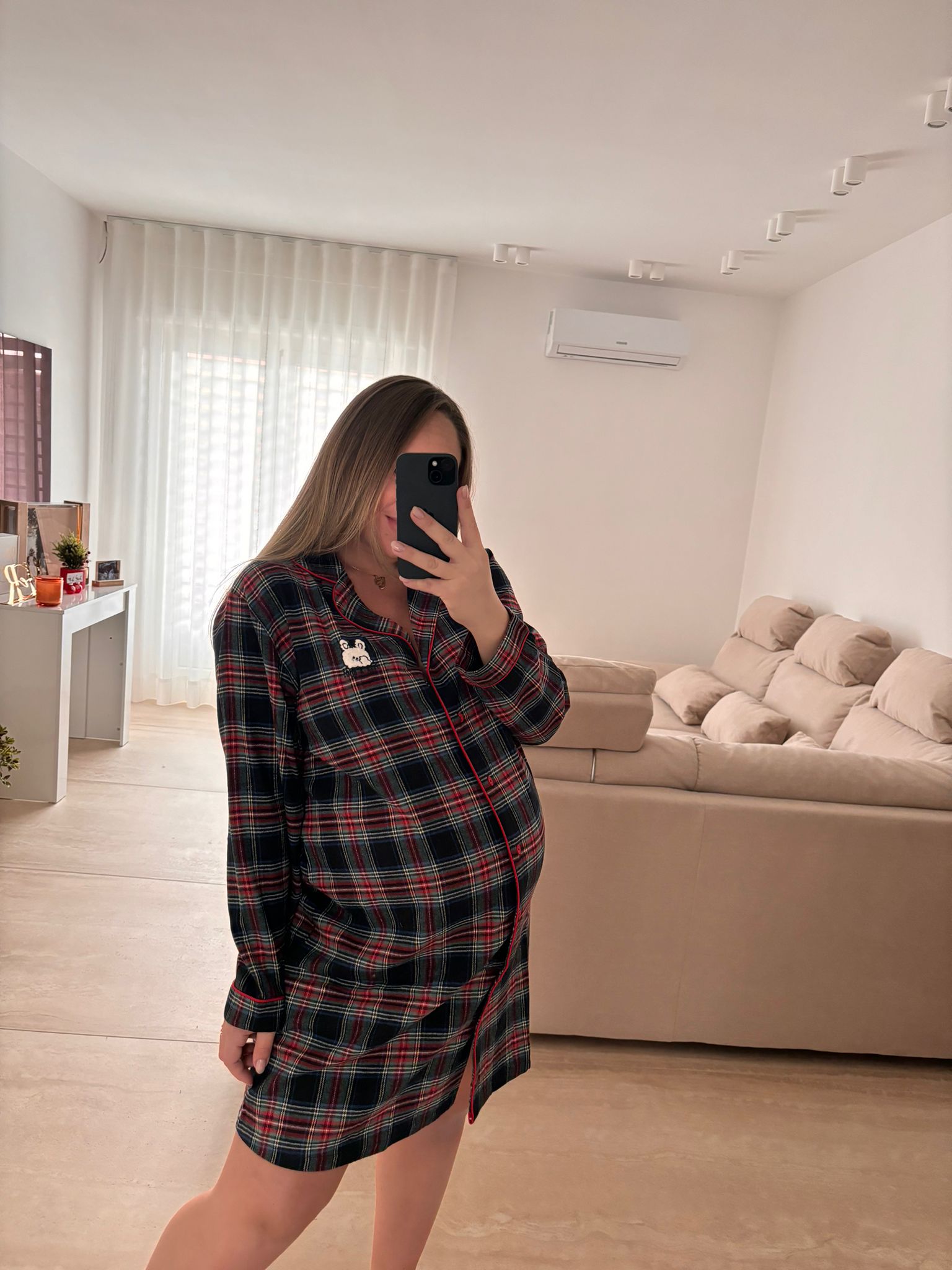 Camicia Da Notte "quadroni nero"