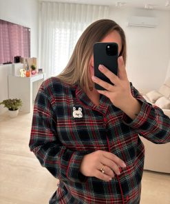 Alternative view of Camicia Da Notte "quadroni nero"