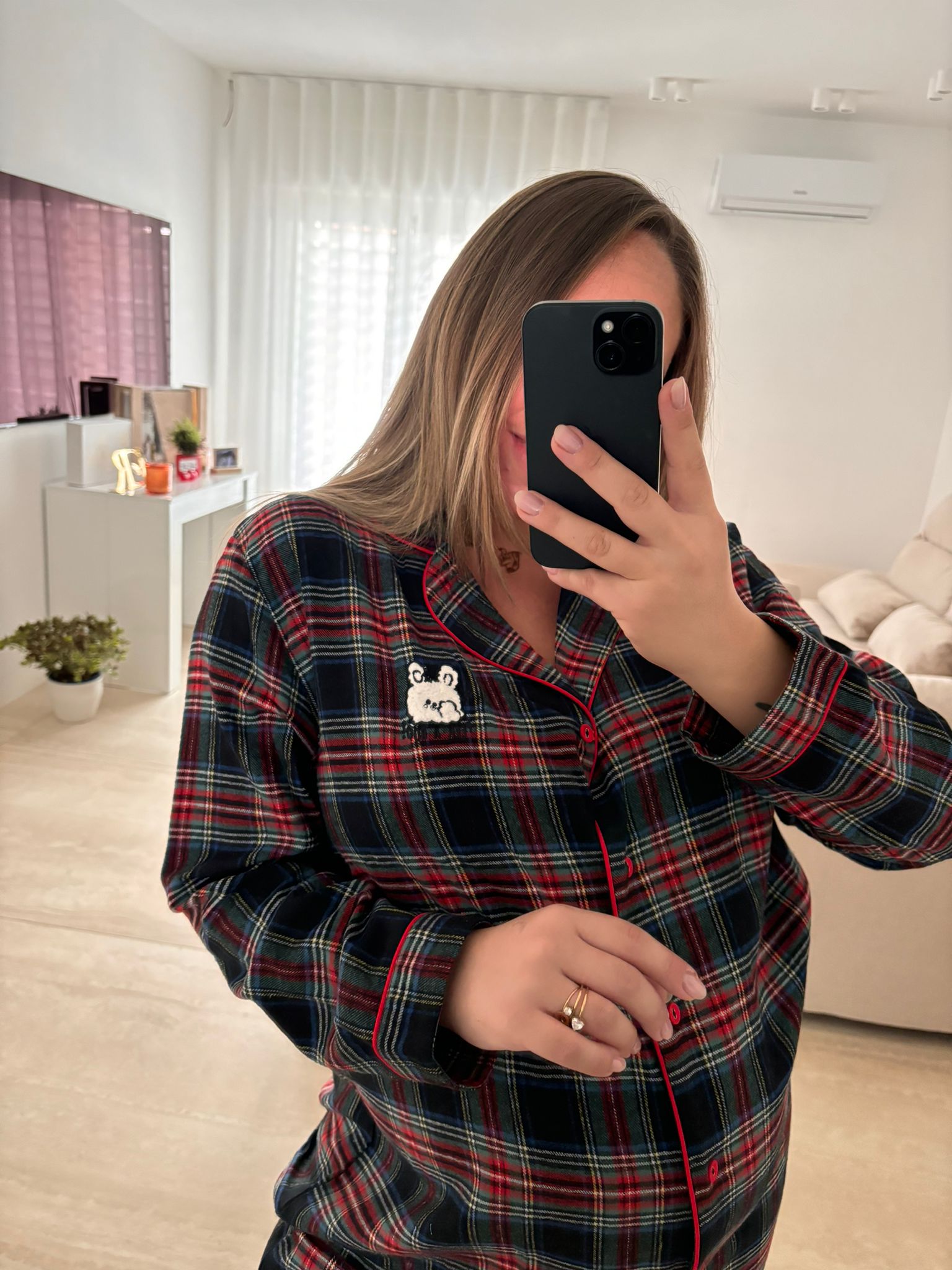 Camicia Da Notte "quadroni nero" - immagine 2