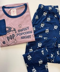 Pigiama Donna POP CORN "porpora"
