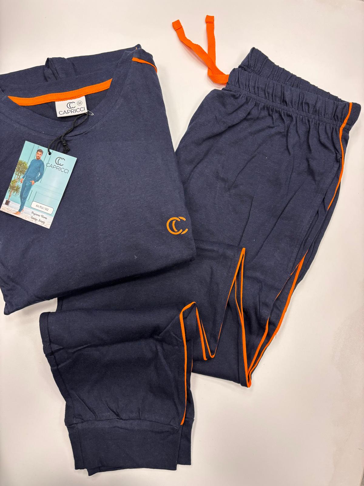 Pigiama uomo capricci "blu&arancione"