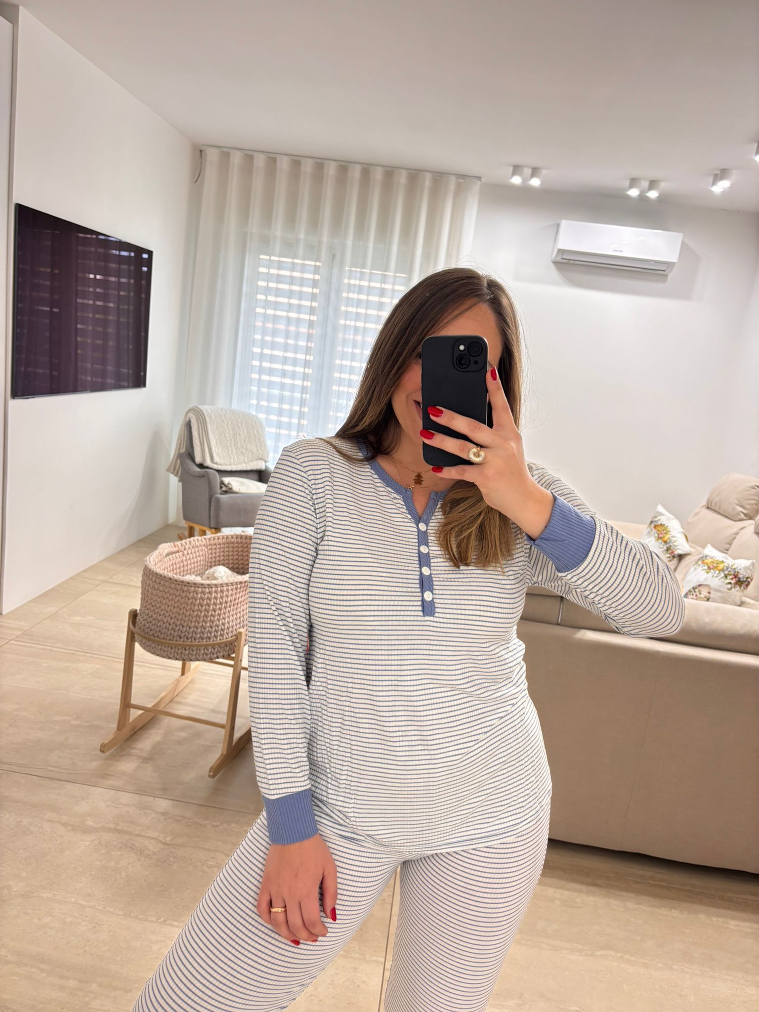 Pigiama Mini Righe "azzurro" - immagine 3