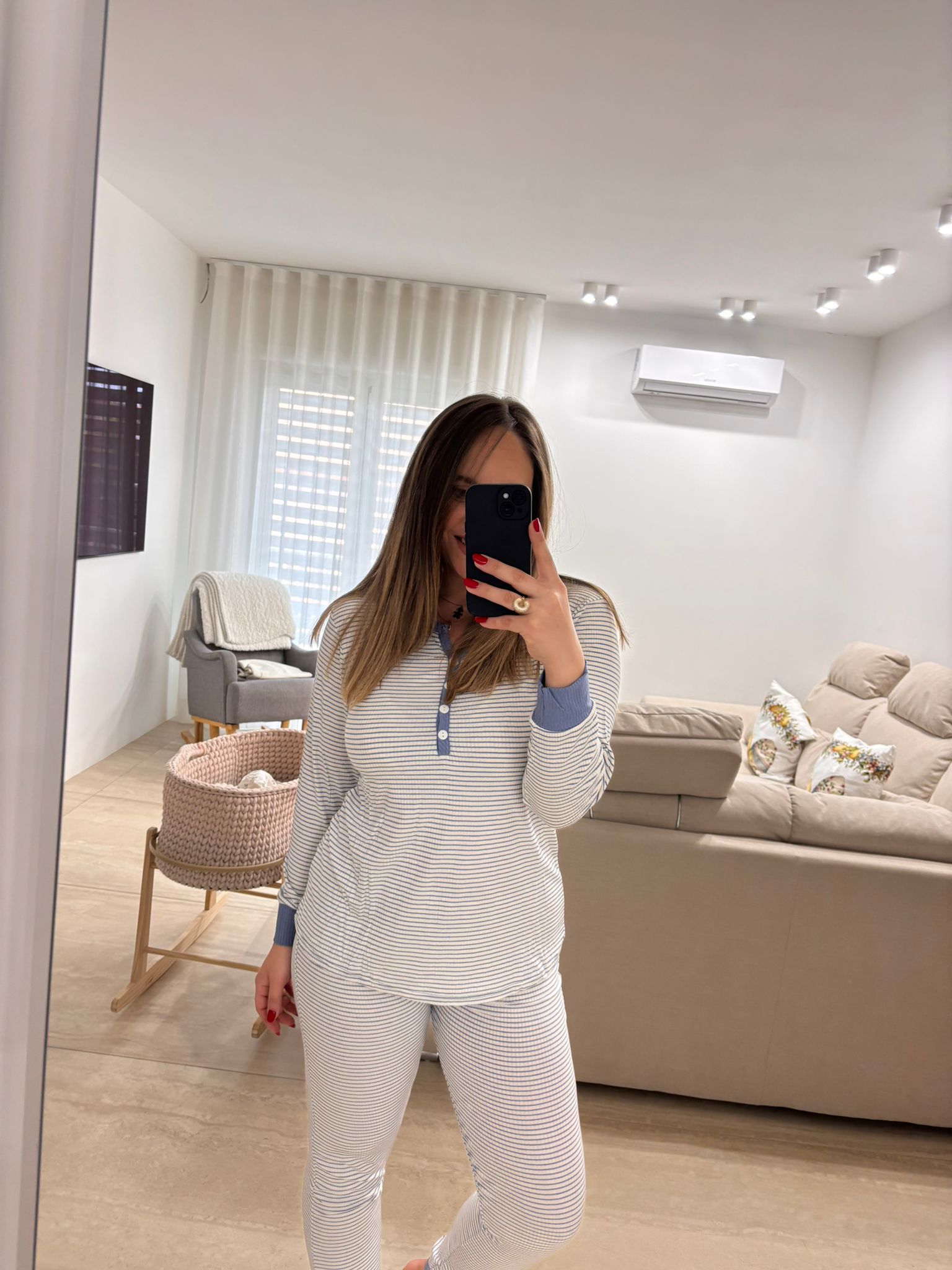 Pigiama Mini Righe "azzurro"