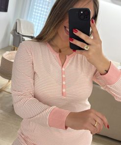 Pigiama Mini Righe "rosa"