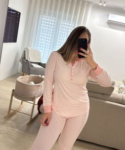 Pigiama Mini Righe "rosa" - immagine 2