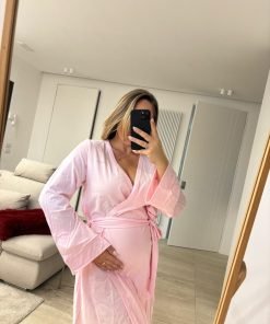 Vestaglia premaman "MAMINA" rosa - immagine 4
