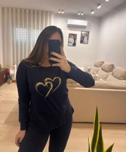 PIGIAMA doppio cuore oro "blu"
