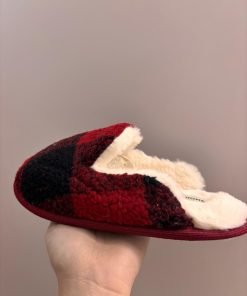 pantofole quadroni "rosso" - immagine 3