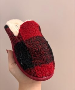 pantofole quadroni "rosso" - immagine 2