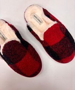 pantofole quadroni "rosso"