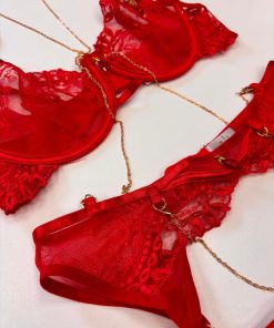 coordinato rosso con brillantini - immagine 6