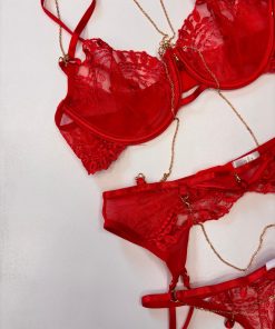 coordinato rosso con brillantini - immagine 3