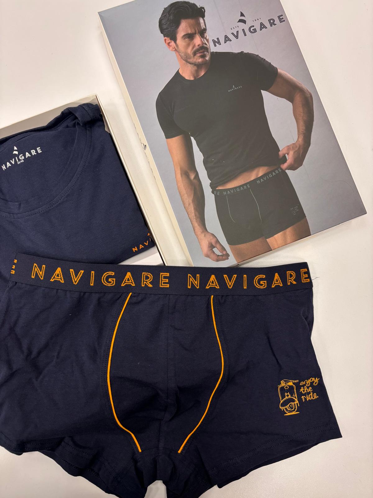coordinato uomo boxer+maglia "blu"