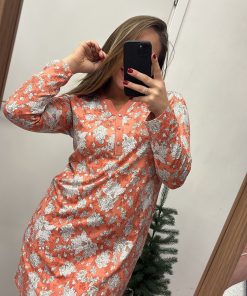 Camicia Da Notte fiori "pesca"