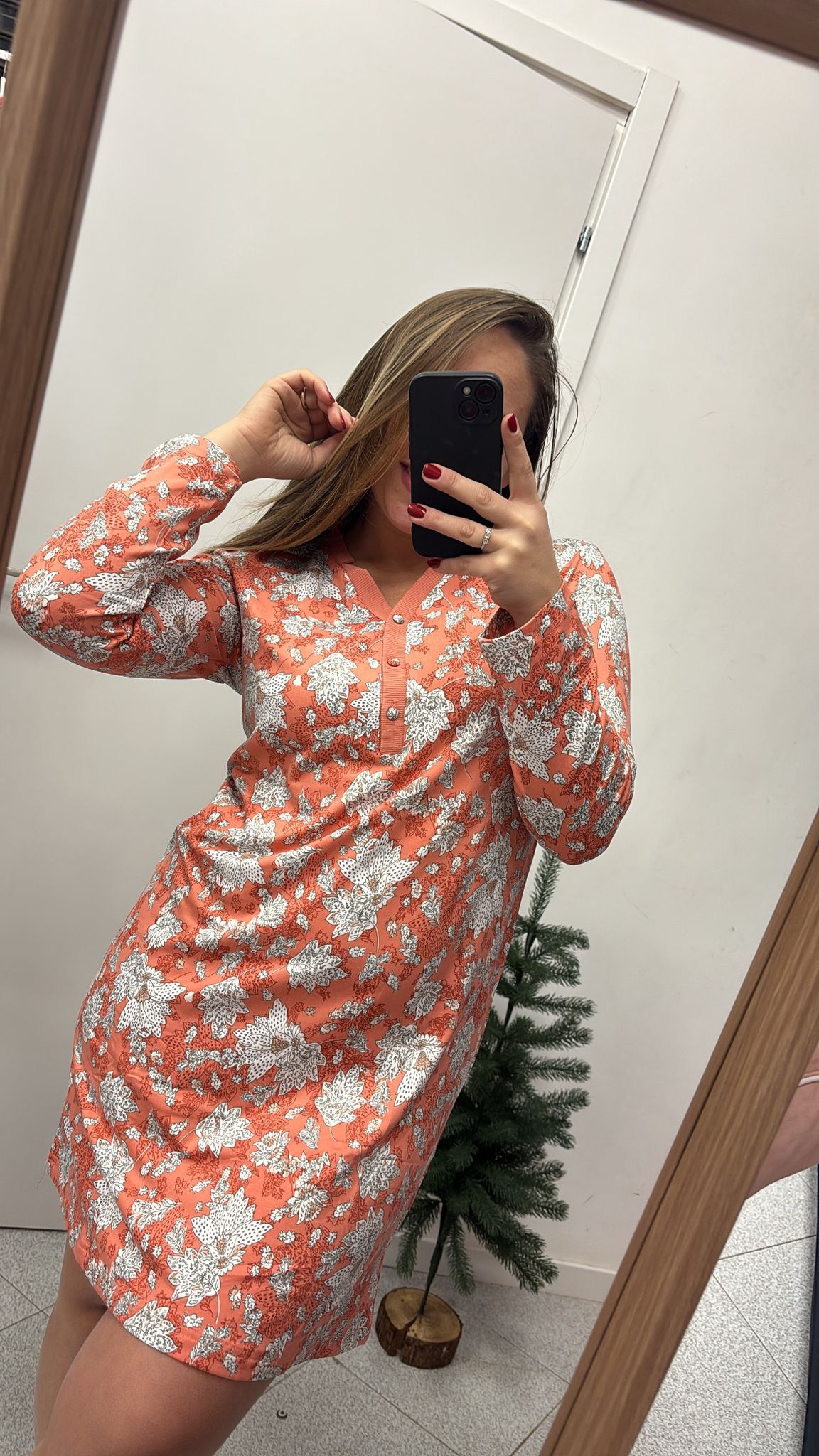 Camicia Da Notte fiori "pesca"