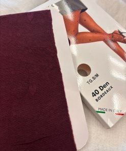 Calze con cuori "bordeaux"