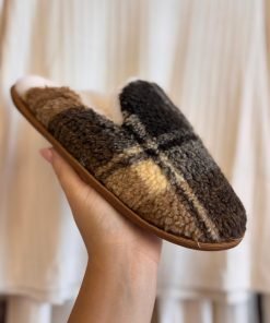 pantofole quadroni "marrone" - immagine 3