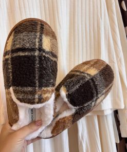 pantofole quadroni "marrone" - immagine 5