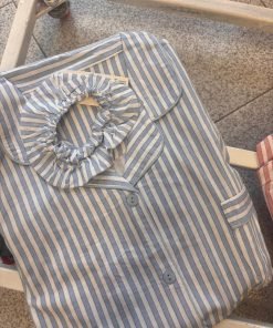 pigiama a righe "azzurro" in cotone - immagine 2