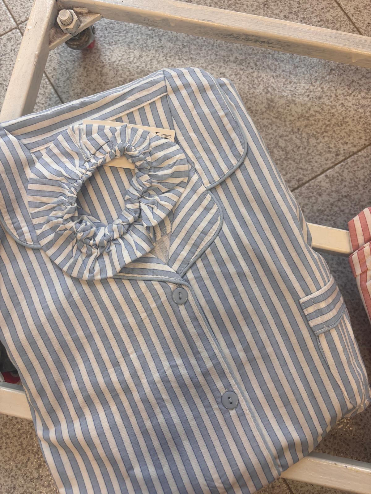 pigiama a righe "azzurro" in cotone - immagine 2