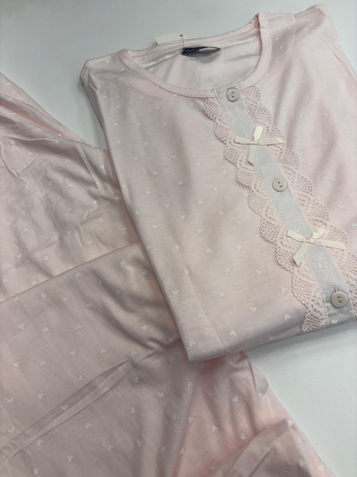 pigiama mini cuoricini "rosa"