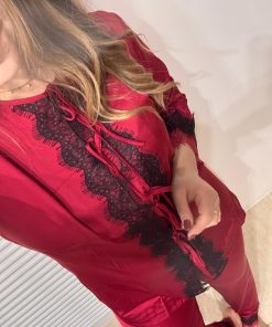 pigiama in raso Fiocchi "bordeaux"