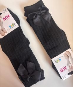 calzini bimba "fiocco" nero