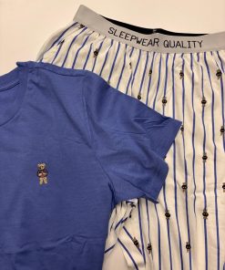 Alternative view of pigiama Uomo "teddy" blu