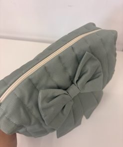 Pochette con fiocco "verde salvia"