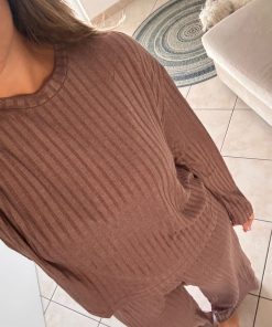 Pigiama costine "caffè" - immagine 3
