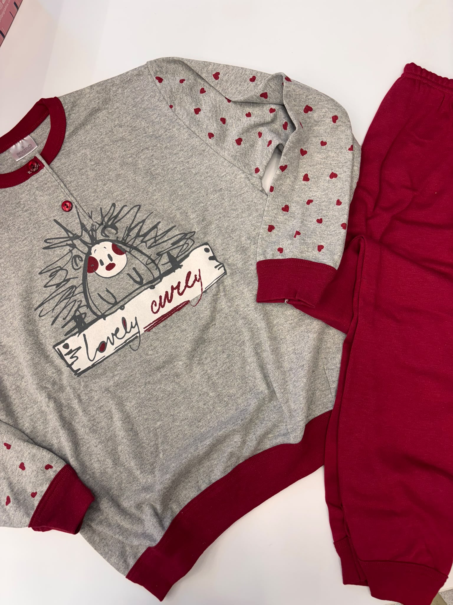 pigiama bimba "bordeaux"