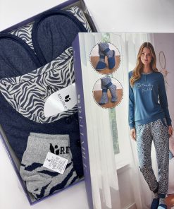 Pigiama Fiorella "blu melange" - immagine 4