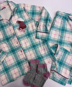 Pigiama bimba "panna/verde acqua"