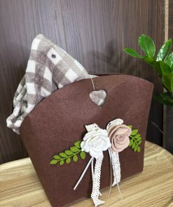plaid + borsa "marrone"